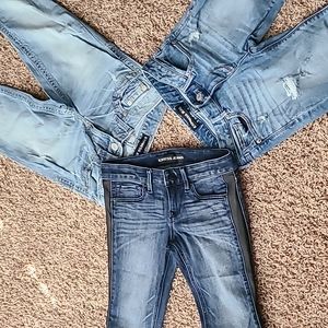 Express jeans. All low rise size 0